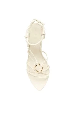 Mirage Leather Strappy Heel -Aje S48 21RE7003FW Mirage Heel Sandal White 21741 Aje B 0326 fullshot c097dc04 65c3 49c7 95f1 278f30871310
