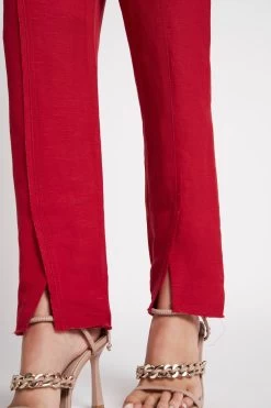 Vortex Panelled Pant -Aje S48 VortexPanelledPant 22SU3245 ScarletRed 22011 Aje 19423 detailshot