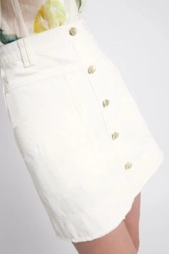 Como Denim Mini Skirt -Aje S49 22CR4089 ComoDenimMiniSkirtWhite 21943 Aje 57406 detailshot
