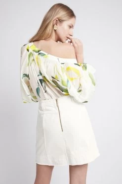 Como Denim Mini Skirt -Aje S49 22CR4089 ComoDenimMiniSkirtWhite 21943 Aje 57414