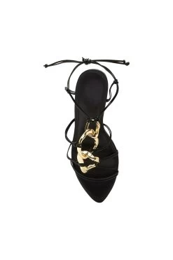 Fondation Links Strappy Heel -Aje S49 22SS7020 BLACKFondationLargeLinksStrappyHeel 22446 Aje 0596