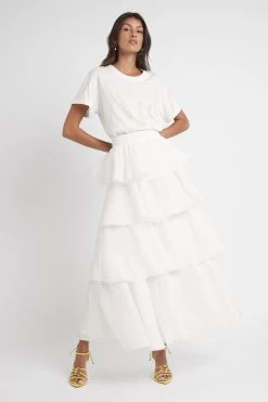 Daisy Logo Tee -Aje S52 21RE1250 Daisy Logo Tee Ivory Daisy Yellow 21877 Aje 1245 fullshot