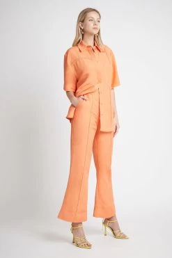 Cantina Relaxed Flare Pant -Aje S52 21RE3201 CantinaRelaxedFlarePant Neon Orange 21928 Aje 56957 1 fullshot