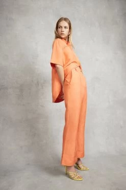 Cantina Relaxed Flare Pant -Aje S52 21RE3201 CantinaRelaxedFlarePant Neon Orange 21928 Aje 56960 2 detailshot