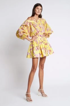 Wildflower Le Corsaire Blouse 13 Wildflower Le Corsaire Blouse -Aje S53 22CR1569 WildflowerLeCorsaireBlouse SunshineFuchsiaFloral 211033 Aje 1928 fullshot