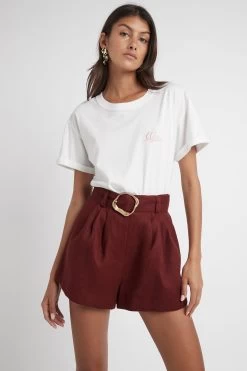 Kasbah Tee -Aje S56 21RE1307 Kasbah Tee White Sunset Stripe 21877 Aje 0338 frontshot