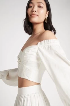 Reverb Off Shoulder Cropped Top -Aje S58 22AW1688 IVORY Reverb Off Shoulder Cropped Top 22218 Aje 1275