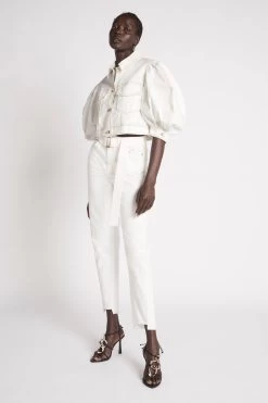 Bianca Denim Belted Jean -Aje S59 22SS3300 BiancaDenimBeltedJean WHITE 22052 Aje D1 2094