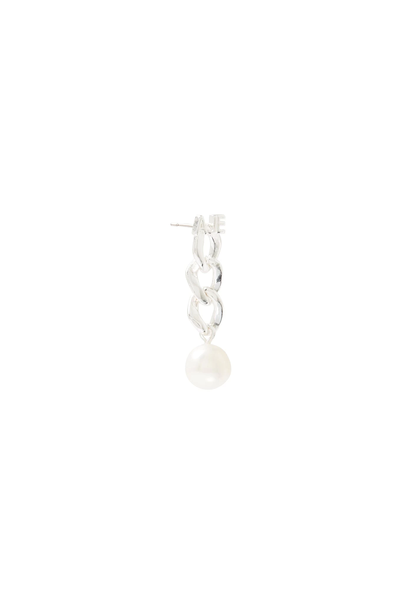 Rue Logo Chain Pearl Drop Stud 3 Rue Logo Chain Pearl Drop Stud - Image 3