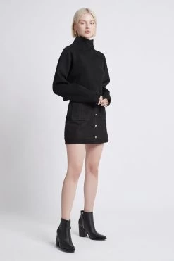 Fusion Leather Skirt -Aje S61 21AW4006 Fusion Leather Skirt Black 21219 Aje 30898