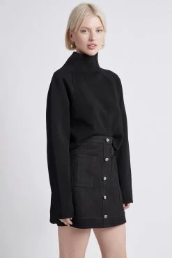 Fusion Leather Skirt -Aje S61 21AW4006 Fusion Leather Skirt Black 21219 Aje 30900