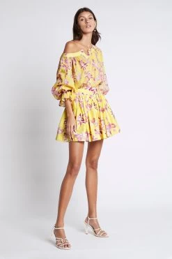 Wildflower Mini Skirt -Aje S61 22CR4080 WildflowerMiniSkirt SunshineFuchsiaFloral 211033 Aje 19221 fullshot