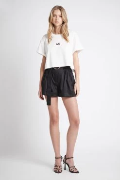 Aarons Cropped Logo Tee -Aje S62 21RE1273 AaronsCroppedLogoTee Ivory Black 21928 Aje 1008 fullshot