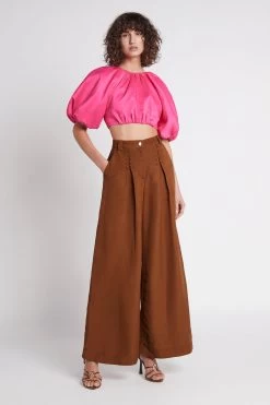 Admiration Lace-Up Cropped Top -Aje S62 22AW1666 MAGENTA AdmirationLace UpCroppedTop 22263 Aje 1421 fullshot