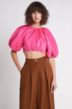 Admiration Lace-Up Cropped Top