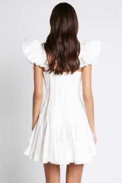Breathless Frill Sleeve Mini Dress -Aje S62 22CR5189 BreathlessFrillSleeveMiniDress Ivory 211033 Aje 0420