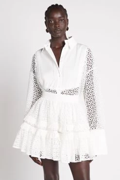 Lita Broderie Mini Skirt -Aje S63 22SS4203 LitaBroderieMiniSkirt IVORY 22052 Aje D2 20530