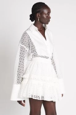 Lita Broderie Mini Skirt -Aje S63 22SS4203 LitaBroderieMiniSkirt IVORY 22052 Aje D2 20531