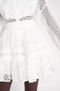 Lita Broderie Mini Skirt -Aje S63 22SS4203 LitaBroderieMiniSkirt IVORY 22052 Aje D2 20532