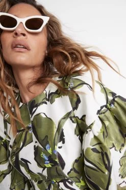 Aje X Local Supply The Cat Eye Sunglasses -Aje S64 CCATEYE The Cat Eye White Brown Lens 21748 Aje 0478