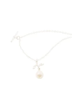 Ribbon Pearl Drop Bracelet -Aje S68 22SS9054 SILVERRibbonLogoPearlDropBracelet 22446 Aje 1076