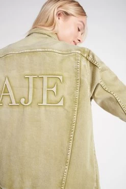Bellora Denim Oversized Jacket 10 Bellora Denim Oversized Jacket -Aje S69 22SU2098 OLIVEGREENBelloraDenimOversizedJacketOLIVEGREEN 22114 AjeAthletica 0123 detailshot