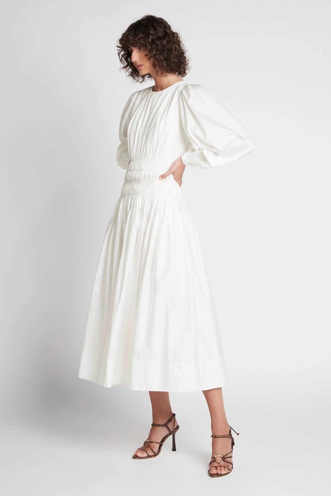 Tidal Tucked Midi Dress 3 Tidal Tucked Midi Dress - Image 3
