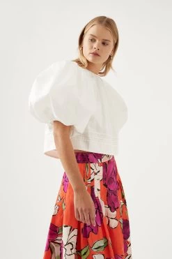 Ney Pin Tuck Detail Top -Aje S7 22RE1020 IVRY Ney Pin Tuck Detail Top 22794 Aje D1 0484