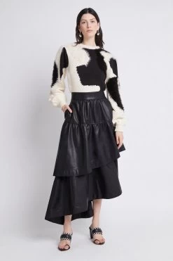 Idyllic Skirt -Aje S74 21SS4025 Idyllic Skirt Black 21490 Aje 42725 frontshot