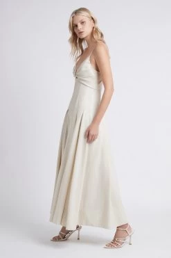 Idyllic Strappy Sequin Midi Dress -Aje S77 21RE5162 Idyllic Midi Dress Ivory 21365 Aje 1793