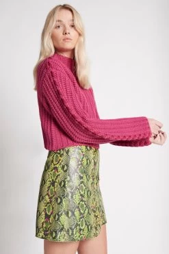 Serpentine Vegan Leather Mini Skirt -Aje S78 22AW4149 SNAKEEFFECT SerpentineVeganLeatherMiniSkirt 22300 Aje 2576