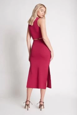 Atlas Crepe Knit Midi Skirt -Aje S8 22AW4142 FUCHSIA AtlasCrepeKnitMidiSkirt 22300 Aje 0197