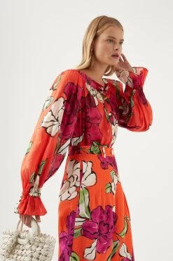 Vivid Camellia Le Corsaire Blouse -Aje S8 22RE1911 VVD CAM Le Corsaire 22794 Aje D1 0791