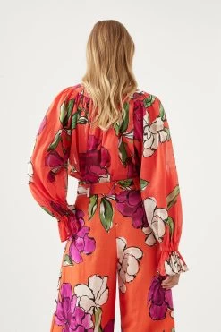 Vivid Camellia Le Corsaire Blouse -Aje S8 22RE1911 VVD CAM Le Corsaire 22794 Aje D1 0804