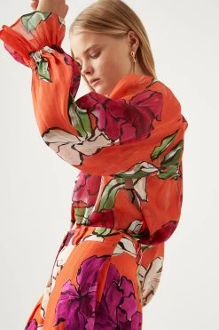 Vivid Camellia Le Corsaire Blouse -Aje S8 22RE1911 VVD CAM Le Corsaire 22794 Aje D1 0814