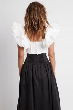 Vanades Frill Crop Top -Aje S80 21RE1225 Vanades Frill Crop Top Ivory 21748 Aje 51884