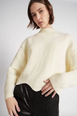 Liberty Turtle Neck Knit Jumper -Aje S80 22AW1601 IVORY LibertyTurtleNeckKnitJumper 22273 Aje 0403 detailshot