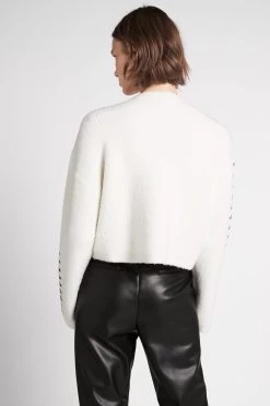 Delphine Logo Knit Jumper -Aje S81 22AW1608 IVORY BLACK DelphineLogoKnitJumper 22273 Aje 0475