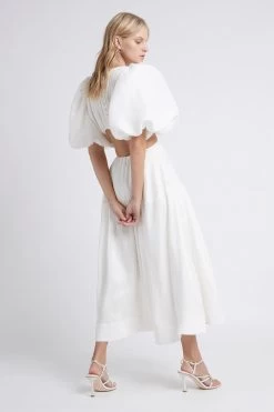 Vanades Cut Out Ring Midi Dress -Aje S83 21RE5116 Vanades Cut Out Dress Ivory 21365 Aje 1130