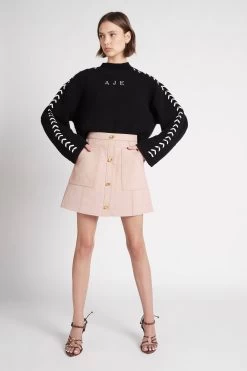 Splendour Pocket Mini Skirt -Aje S84 22AW4154 BLUSH SplendourPocketMiniSkirt 22273 Aje 2672 fullshot