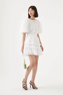 Lita Broderie Mini Skirt -Aje S9 22SS4203 IVORYLitaBroderieMiniSkirt 22632 Aje 1727