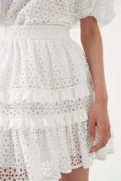 Lita Broderie Mini Skirt -Aje S9 22SS4203 IVORYLitaBroderieMiniSkirt 22632 Aje 1743