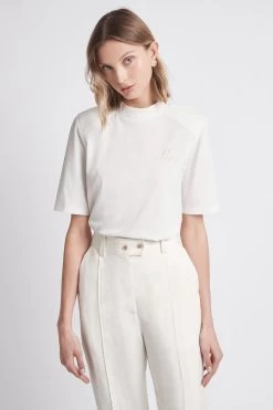 Illona Logo Top -Aje S94 22SU1543 IllonaTop WHITE STONELOGO 21659 Aje 48193 frontshot