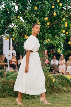 Vanades Cut Out Ring Midi Dress -Aje Vanades Cut Out Dress ivory