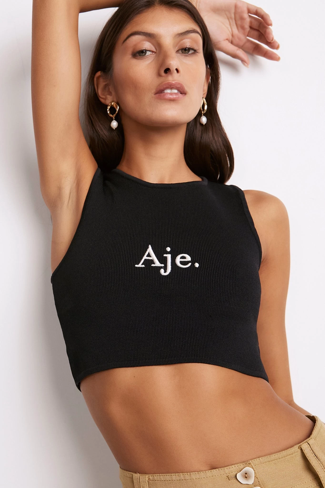 Bardot Knit Logo Cropped Tank 1 Bardot Knit Logo Cropped Tank