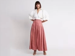 Nova Midi Skirt -Aje nova midi skirt dusty rose landscape